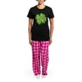 thumbnail image 4 of CafePress - Vintage Lucky 4 Leaf Clover Women's Dark Pajamas - Women's Short Sleeve Print T-Shirt and Pants Dark Cotton Pajama Set, 4 of 7