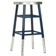 thumbnail image 3 of SAFAVIEH Kenzie Iron Silver Dipped 24" Counterstool, Navy, 3 of 7