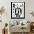 thumbnail image 4 of Historic Framed Print, [Ingmar Bergman, half-length portrait, standing in street, facing front, Stockholm, Sweden], 17-7/8" x 21-7/8", 4 of 9