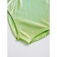 thumbnail image 6 of JanJean Long Sleeve Shiny Metallic Dance Gymnastics Leotard for Kids Girls One Piece Scoop Neck Yoga Green 170, 6 of 7