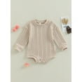 thumbnail image 2 of ZAXARRA Bébé Filles Garçons Pull Romper Couleur Unie Col Rond Manches Longues Combinaisons Automne Hiver Tricoté une Pièce Vêtements, 2 of 7