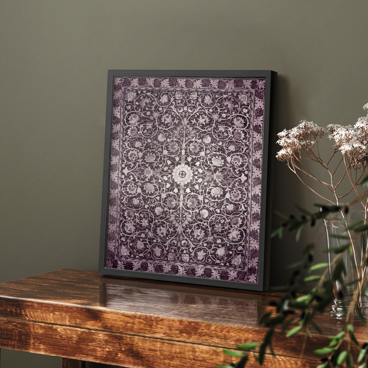 Vintage Abstract Print CIII - 14in. x 11in. Vintage Framed Print in Black Wood Frame