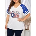 thumbnail image 4 of KimSoong Women Plus Size American Flag Shirt USA Stars T-Shirt 4th of July Memorial Tee Patriotic Sequin American Proud Tops, 4 of 5