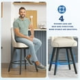 thumbnail image 3 of Bedluxury Modern Swivel Bar Stools,Linen Upholstered Counter Height Bar Stool for Kitchen Island with High Back,Solid Wood Legs,26" Counter Stools,1 pcs Beige, 3 of 7