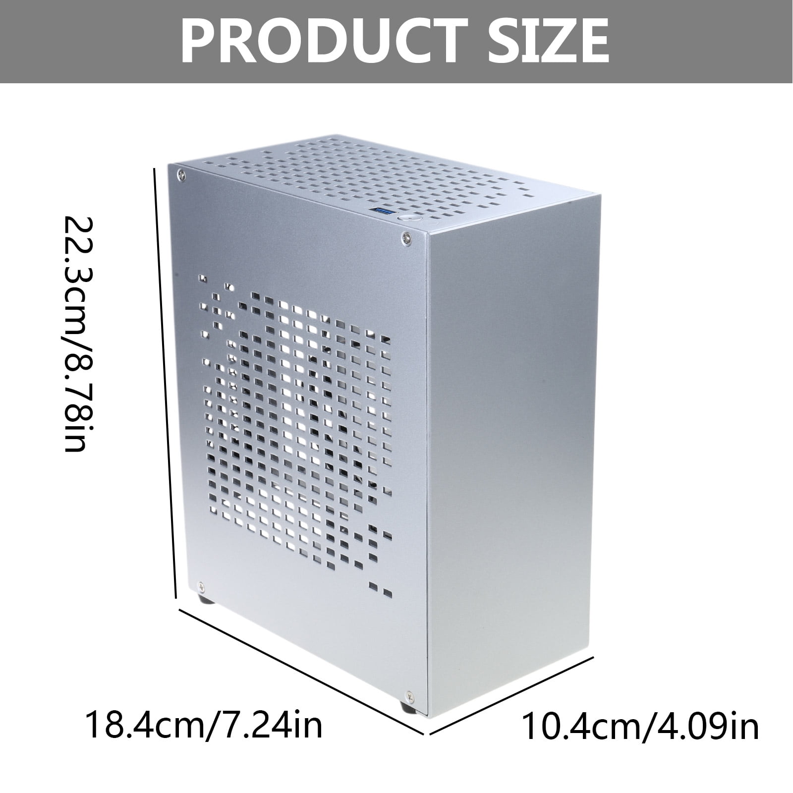 A07 Desktop ITX Chassis Game Graphics Card All Aluminum Case Supporting Small 1U Power Supply