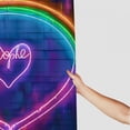 thumbnail image 3 of Orinice Neon Sign Rainbow Heart Transgressive Art Bathroom Decor Set with Hooks, Colorful Luxurious Graphic Print Polyester Fabric Fashion Shower Curtain Set, Washable, Multi Size 36x72, 3 of 7