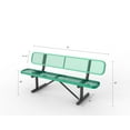 thumbnail image 6 of LifeYard Outdoor Bench w/ Backrest, 72in, Steel Bench, Expanded Metal, Green, 6 of 6