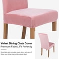 thumbnail image 4 of Velvet Stretch Dining Room Chair Covers Soft Removable Dining Chair Slipcovers Set of 6, Pink, 4 of 7