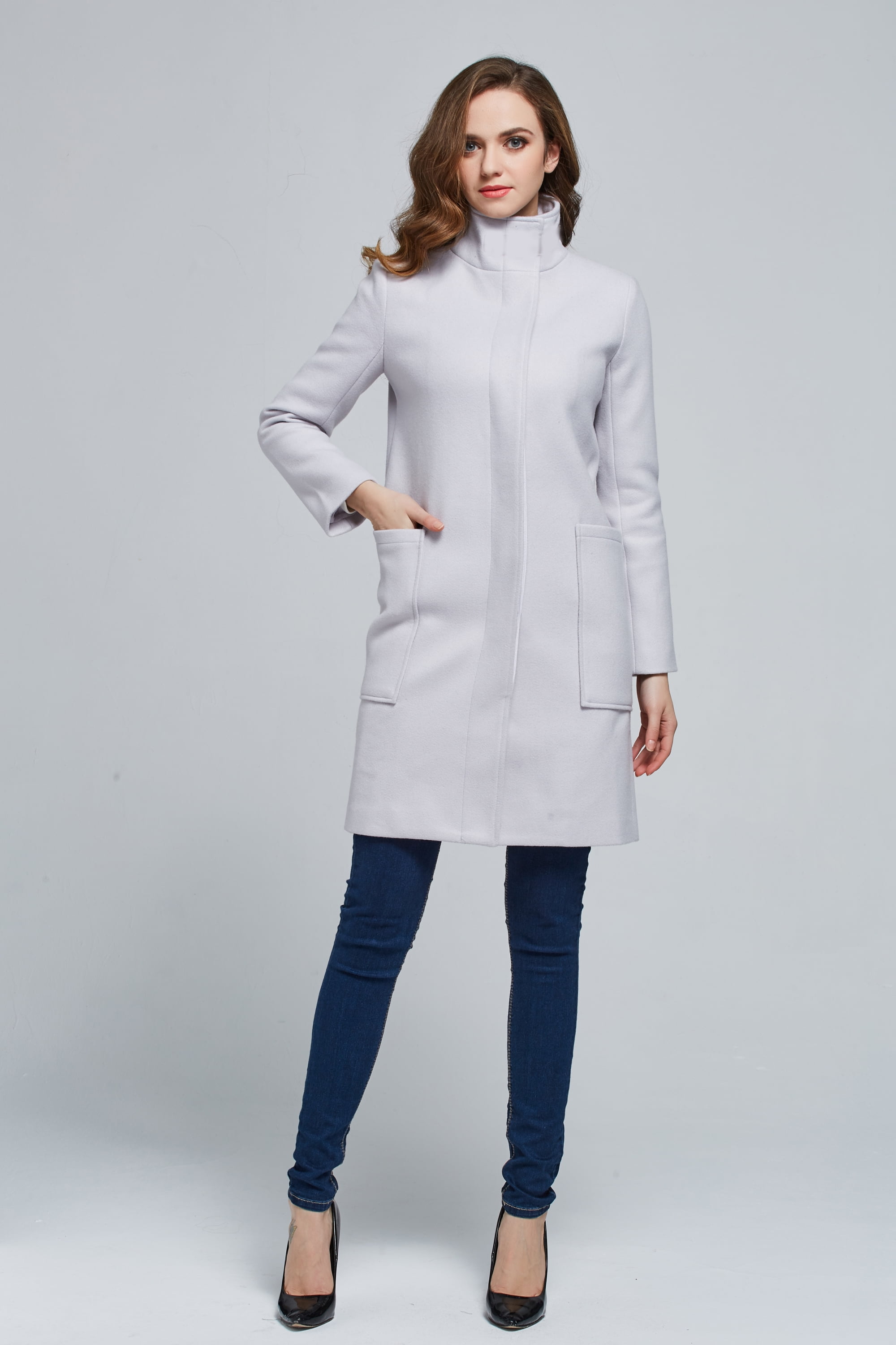Women's Lapel Single-Breasted Mid-Long Wool Blend Coat – Classic