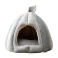 thumbnail image 1 of Cueva Cama para mascotas Tienda para perros Manta suave Gato Casa cálida para a Kitty Pequeño Mediano Gris 35x35x35cm Zulema peluche perros cama gato, 1 of 8