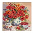 thumbnail image 1 of yuksok  Flowers Cherry Cross Stitch Kit for Beginners Stamped Floral Needlepoint kit, 1 of 9