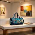 thumbnail image 2 of Twfbrm Quilted Duffle Bag, Beach Style Turtle Pattern Embroidered Weekender Bag with Handle, Large Capacity Luggage Bag Lightweight Carry On Tote & Gym Bag Travel Overnight Bag for Women Men, 2 of 6