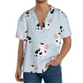 thumbnail image 3 of KLL Cute Farm Cow Print Men's Shirt Short Sleeve Button Down Summer Cuba Beach Shirts- 4X-Large, 3 of 7