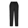 thumbnail image 3 of Leesechin Womens Wide Leg Linen Pants High Waisted Drawstring 100% Linen Flowy Crop Trousers with Pockets, 3 of 6