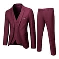 thumbnail image 3 of YOTMKGDO Suits for Men, Men's Suit Slim,2 Piece Suit, Business Wedding Party Jacket Vest Pants Coat, Blazer for Men, Business Casual Outfits, Color Red,Size 5XL, 3 of 3