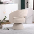 thumbnail image 6 of Swivel Accent Chair, Armchair Round Fabric Barrel Chair with Armrests, Lazy Sofa Comfy Chair Accent Barrel Chair, 6 of 8