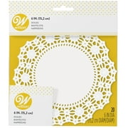Wilton Lacy Floral Paper Doilies for Cake Decorating, Bright White, 20-Count, 6 in. Diameter