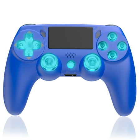 Wireless Game Controller Bluetooth Gamepad Compatible with PS4 Console (Blue)