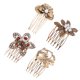 thumbnail image 5 of EeaseMX 4 peinetas de perlas estilo vintage con hojas y diamantes para el pelo., 5 of 8
