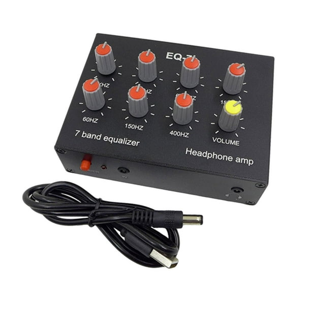 Preamplificador de señal de Audio, preamplificador de fono resistente de bajo ruido, ecualizador de preamplificador 7 para altavoces de teléfono CUTICAT Preamplificador de fono