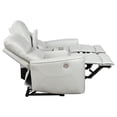 thumbnail image 2 of Pemberly Row Faux Leather Power Reclining Loveseat with Console Ivory, 2 of 14