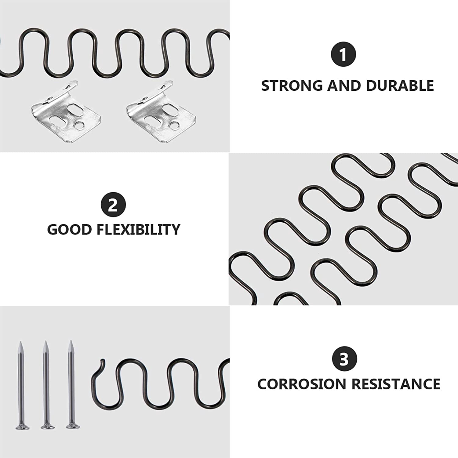 Kit Ressorts De Canapé En Zigzag 50cm - Pièces De Réparation Solides Pour Meubles, Chaise Et Rembourrage
