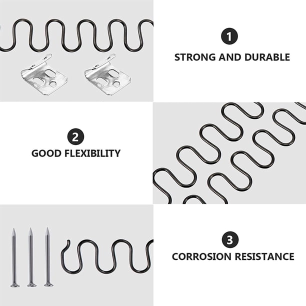 Kit Ressorts De Canapé En Zigzag 50cm - Pièces De Réparation Solides Pour Meubles, Chaise Et Rembourrage