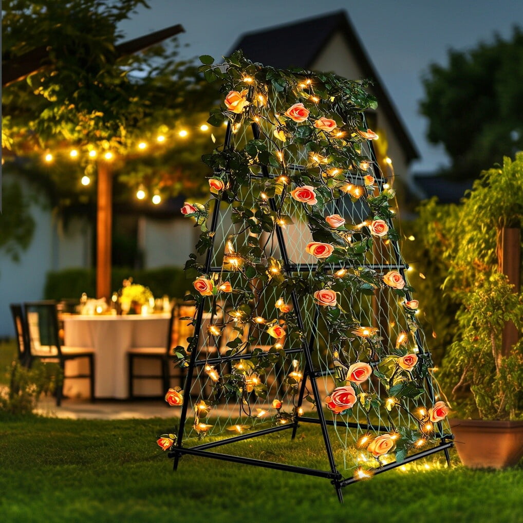 LINJH Tall Cucumber Trellis for Climbing Plants Outdoor Garden Arch Trellis Metal NEW