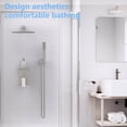 thumbnail image 6 of 10" Square Brushed Nickel Rainfall Shower SetWall-mounted, high-pressure system with storage rack, handheld sprayer & dual handles, 6 of 8