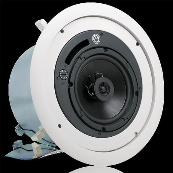 Atlasied FAP62T 6 in. Coaxial In-Ceiling Speaker with 32-Watt 70V-100V Transformer & Ported Enclosure