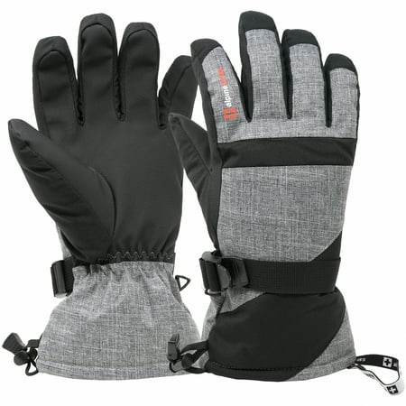 Alpine Swiss Mens Waterproof Gauntlet Ski Gloves Winter Sport Snow 3M (Best Mens Waterproof Winter Gloves)