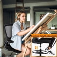 thumbnail image 3 of BestOffice Drafting Chair Tall Adjustable Height, Lumbar Support Flip Up Arms Footrest Mid Back Task Mesh Drafting Stool for Standing, Black, 3 of 7