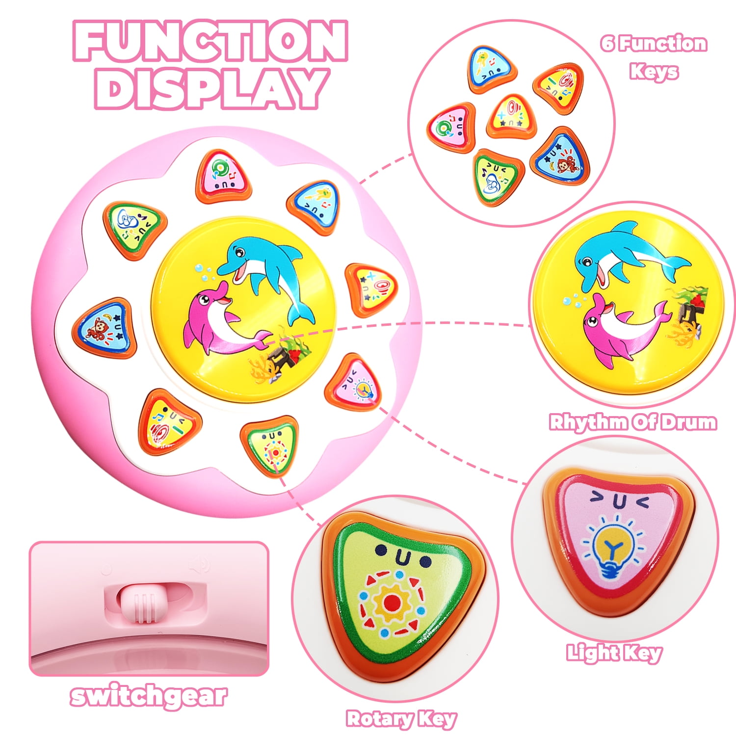 Toys for 1 Year Old Girls - Ocean Rotating Light Up Toy - Crawling Learning Toy for 2 Year Old Toddlers - 6 to 12 Months Baby Birthday Gifts