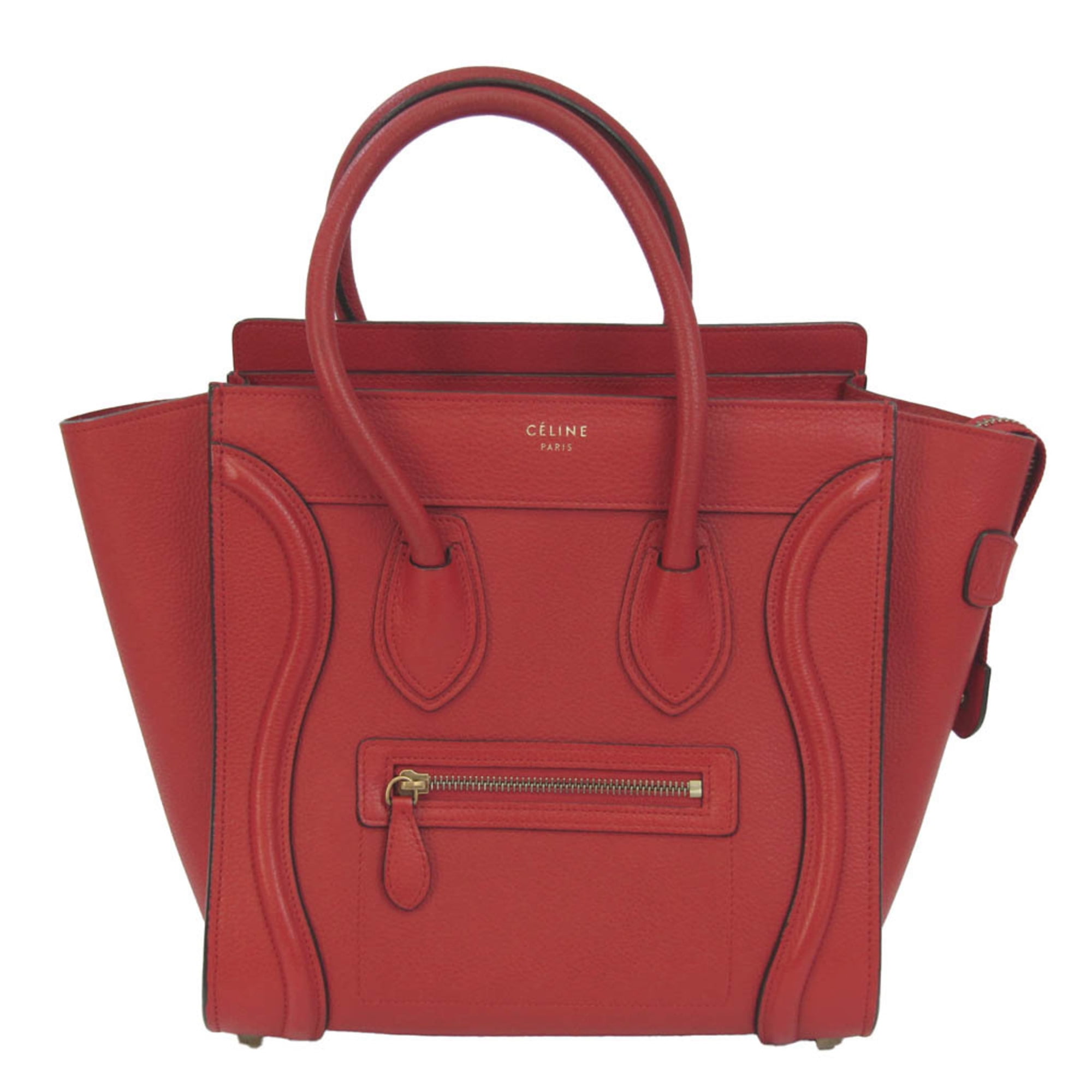 トートバッグ × ヴィンテージ(中古) Celine Nano Luggage Bag Celine Nano Luggage Navy Calfskin Leather Bag - Navy - 8in