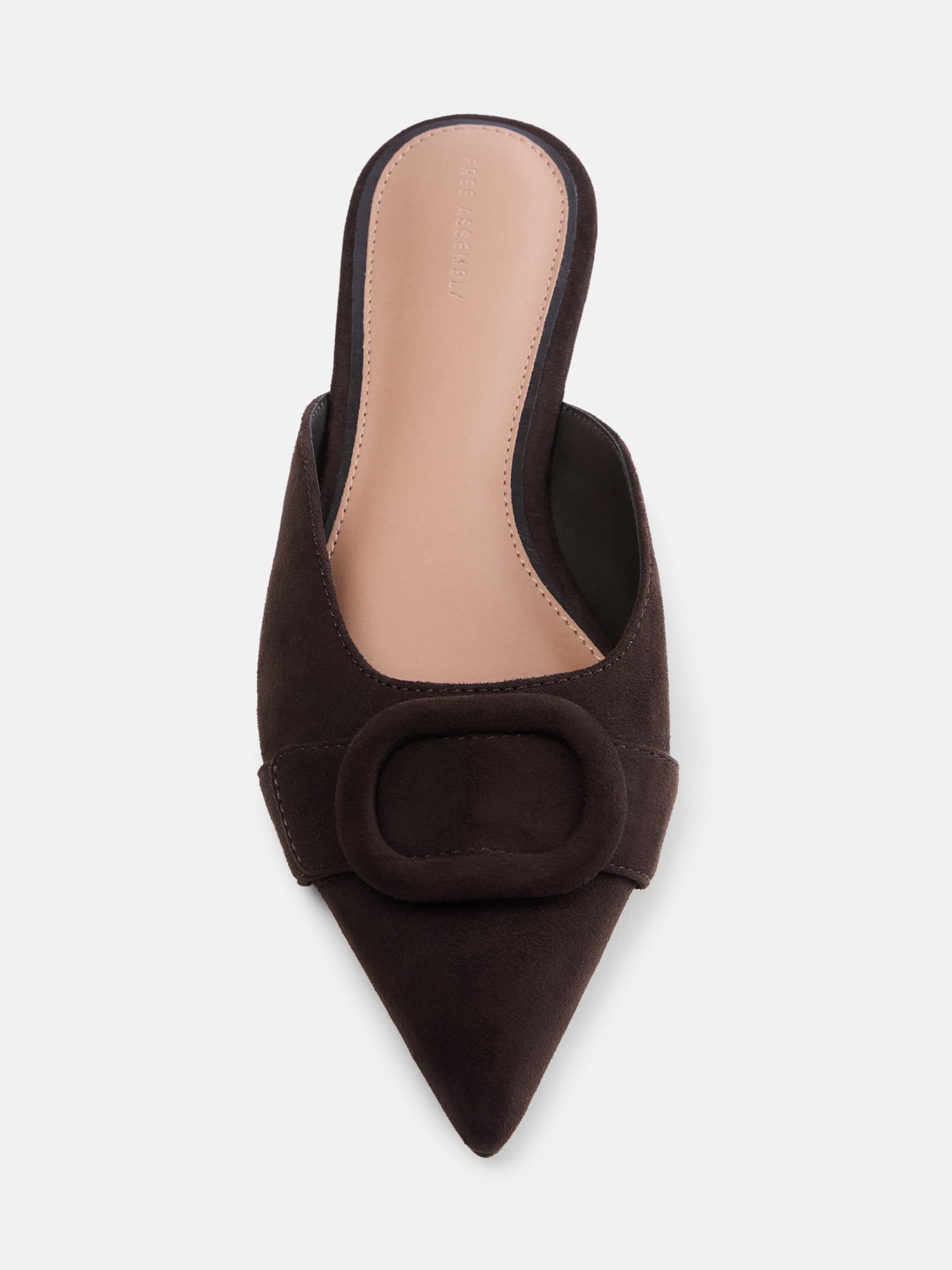 Free Assembly Women's Faux Suede Buckle Mules
