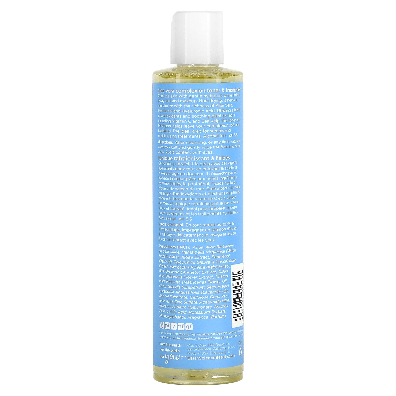 Earth Science Aloe Vera Complexion Toner & Freshener, 8 Fl Oz