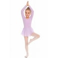 thumbnail image 5 of Oudiya Girls Ballet Dance Dress Long Sleeve Criss Cross Back Skirted Leotard Dancewear Purple for 8-9Y, 5 of 10