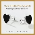thumbnail image 6 of FindChic Black S925 Silver Heart Stud Earrings for Womens, Dainty Simple Stud Earrings for Her Mother Birthday Valentine's Gift (Box), 6 of 8