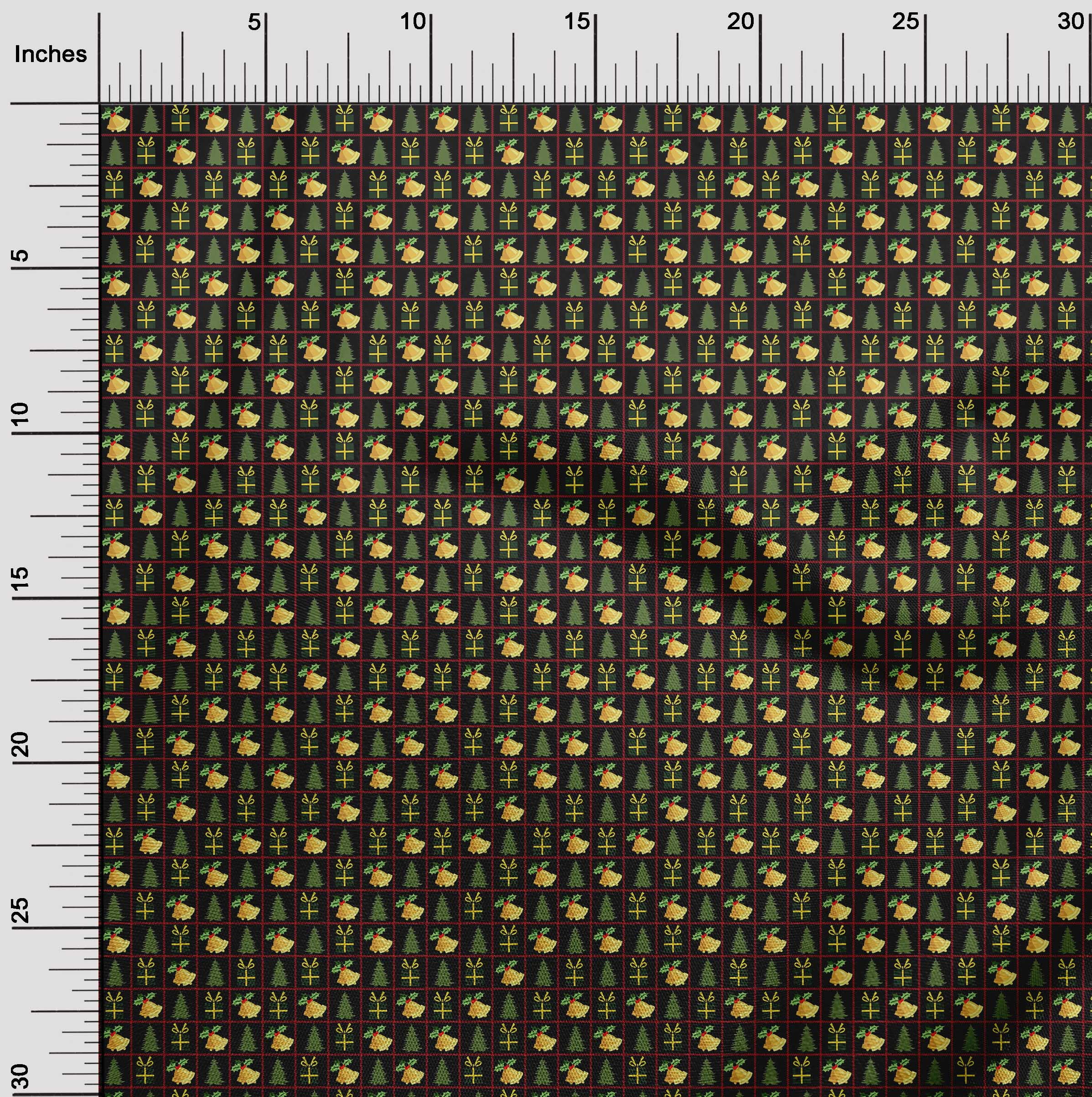oneOone Rayon Black Fabric Christmas Fabric For Sewing Printed Craft Fabric By The Yard 56 Inch Wide-2WS