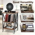 thumbnail image 6 of Costway 3-tier Rolling Turntable Stand Vinyl Record Storage Shelf with 3 Dividers & Wheels, 6 of 9