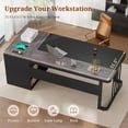 thumbnail image 4 of 70.9" Executive Desk with Power Outlet, Large Office Desk with Drawers & Lateral File Cabinet, Modern Long Computer Desk with Adjustable Storage Shelves, Workstation Business Furniture (Grey), 4 of 8