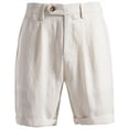 thumbnail image 2 of VV AVEORS Men'S Shorts Pleat-Front Dressy Casual Italian Shorts Summer Lightweight Breathable Dress Pants With Pockets Beige 2XL, 2 of 9