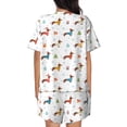 thumbnail image 6 of Fuzoiu winter Snowflake Dachshund Print Women's Short-Sleeved Pajama Set,Lounge Sleepwear Set,Womens Pajama Sets 2 Piece,Button-Up Top and Shorts with Pockets-Large, 6 of 7