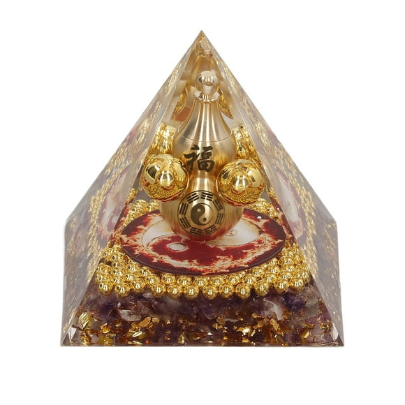 Pyramid Decoration, Pyramid Balance Energy Decorative Hand Crafted Fine Detailed Stress Reduction For Coffee Table For Bedside Table
