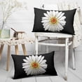 thumbnail image 3 of Black Spring Daisy Lumbar Pillow Covers 12x20 Set of 2 Cute Floral Summer Outdoor Decorative Throw Pillows Farmhouse Flower Pillowcases Linen Rectangle Cushion Case Decor for Home Sofa Couch Bed, 3 of 6