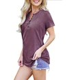 thumbnail image 3 of Womens Long Sleeve V-Neck Button Casual Tops Blouse T Shirt, 3 of 6