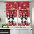 thumbnail image 5 of Snowman Christmas Kitchen Curtains and Valances Set Xmas Rod Pocket Valance and Tier Set for Bedroom Kitchen Cafe Living Room Bathroom, 54'''' x 36'''', 5 of 6