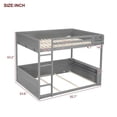 thumbnail image 5 of Bellemave Queen Bunk Bed with Storage and LED Light, Wooden Queen Over Queen Bunk Beds with USB Charging Station, Bunk Bed Frame with Built-in Shelves and Ladder, No Box Spring Needed（Gray）, 5 of 9