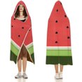 thumbnail image 3 of Fruit Watermelon Hooded Blanket for Adults & Kids, Soft Flannel Bed Throw Blanket Cozy Plush Gifts for Home Decor, 3 of 6