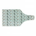 thumbnail image 1 of Cartoon Cutting Board, Hand Drawn Outer Space UFO and Spaceship Exploring Stars and Beyond, Decorative Tempered Glass Cutting and Serving Board, Wine Bottle Shape, Pale Blue Black, by Ambesonne, 1 of 1